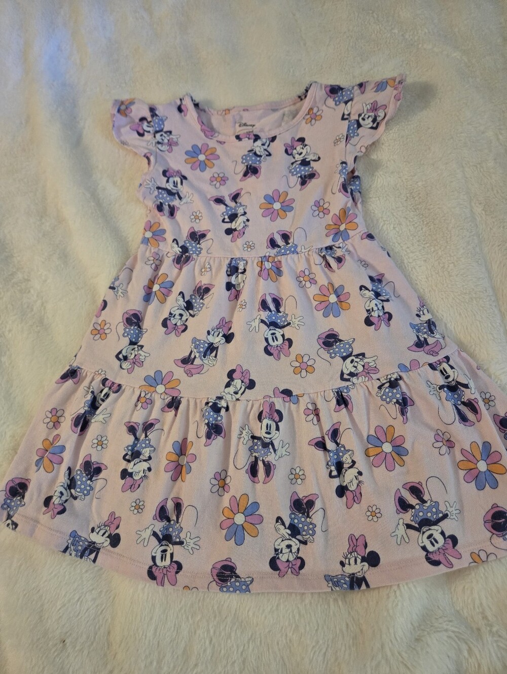 Disney Minnie Mouse Pink Floral Tiered Dress for Kids